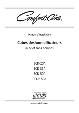 COMFORT-AIRE BCD-20A 20 PT CUBE DEHUM Manuel utilisateur