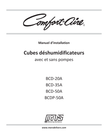 BCD-35A | BCD-50A | BCDP-50A | COMFORT-AIRE BCD-20A 20 PT CUBE DEHUM Manuel utilisateur | Fixfr