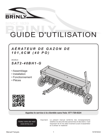 Brinly SAT2-40BH-G 40″ Tow-Behind Spike Aerator Manuel du propriétaire | Fixfr