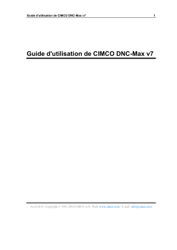 CIMCO DNC-Max 7 Mode d'emploi