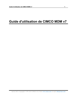 CIMCO MDM 7 Mode d'emploi