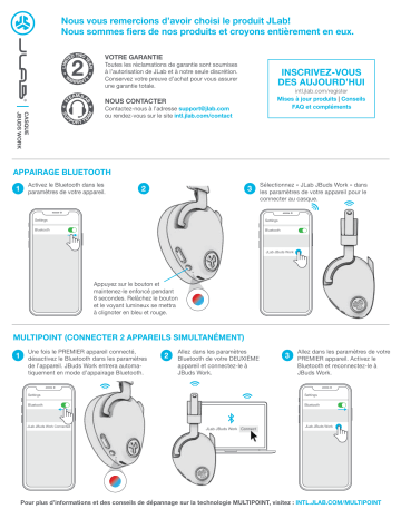 Jlab Audio JBuds Work Manuel du propriétaire | Fixfr