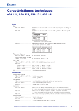 Extron ASA 111 spécification