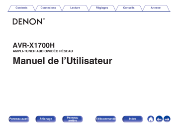 Denon AVR-X1700H AMPLI-TUNER AUDIO/VIDÉO RÉSEAU Manuel du propriétaire | Fixfr