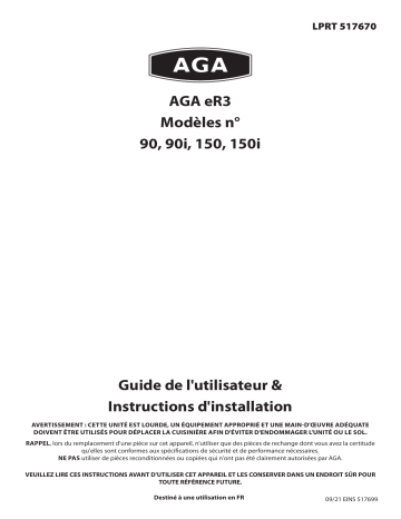 AGA eR3 90 and 150 Manuel utilisateur | Fixfr