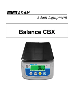 Adam Equipment CBX Compact Balance Manuel utilisateur