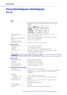 Extron DA 6A spécification