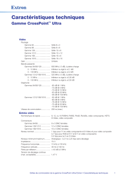 Extron CrossPoint Ultra 128 spécification