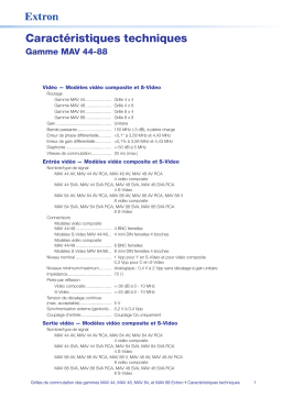 Extron MAV AV Series spécification