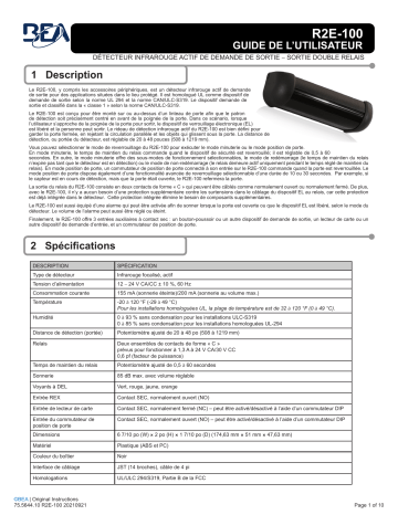 BEA R2E-100 Mode d'emploi | Fixfr