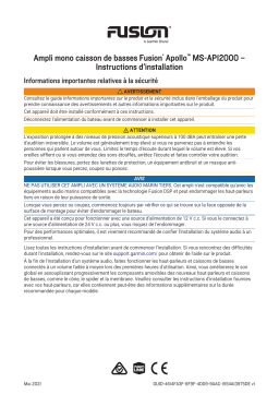 Fusion MS-AP12000 Apollo Monoblock Marine Amplifier Guide d'installation