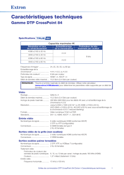 Extron DTP CrossPoint 84 spécification