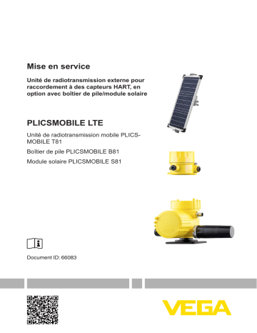 Vega PLICSMOBILE T81 External radio unit for HART sensors Mode d'emploi | Fixfr