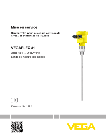 Vega VEGAFLEX 81 TDR sensor for continuous level and interface measurement of liquids Mode d'emploi | Fixfr