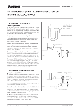 Swegon TBXZ-1-40 Siphon Mode d'emploi