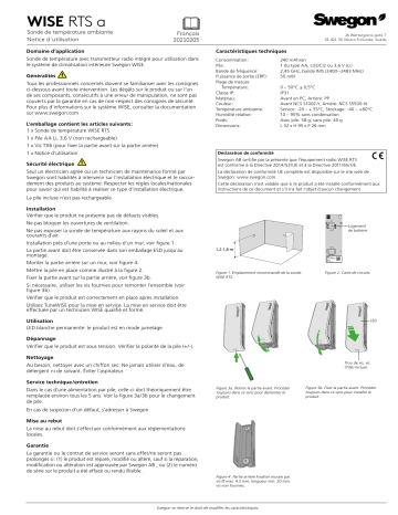 Swegon WISE RTSa Mode d'emploi | Fixfr