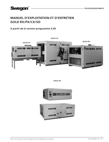 Swegon GOLD RX/PX/CX/SD Mode d'emploi | Fixfr