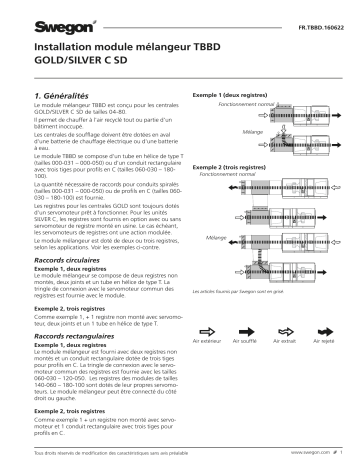 Swegon TBBD Caisson mélangeur Mode d'emploi | Fixfr
