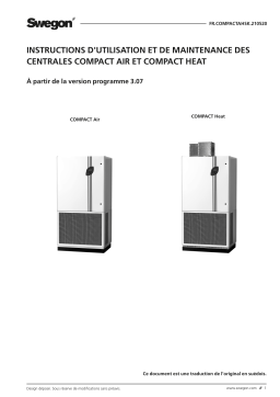 Swegon COMPACT Air & Heat Mode d'emploi