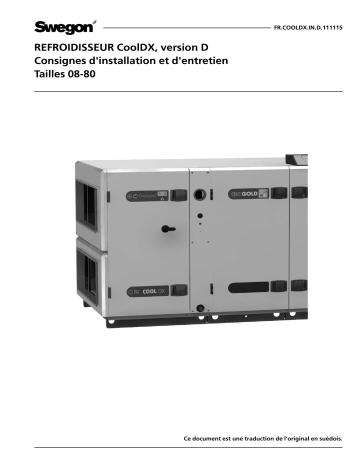 Swegon COOL DX Cooling unit Mode d'emploi | Fixfr