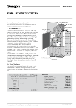 Swegon CACA Compact Air Mode d'emploi