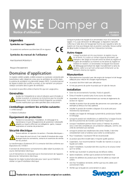 Swegon WISE Damper a Mode d'emploi