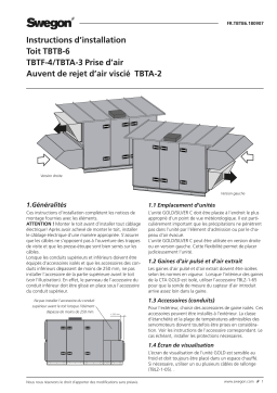 Swegon TBTB-6 Toit Mode d'emploi