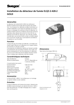 Swegon ELQZ-2-428-2 Smoke detector Mode d'emploi