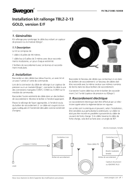 Swegon TBLZ-2-13 Kit câble d’extension Mode d'emploi