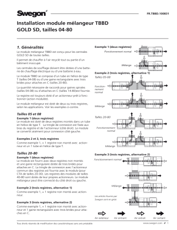 Swegon TBBD Mixing section Mode d'emploi | Fixfr