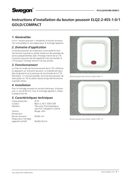 Swegon ELQZ-2-455-1-0/1 Bouton-poussoir Mode d'emploi