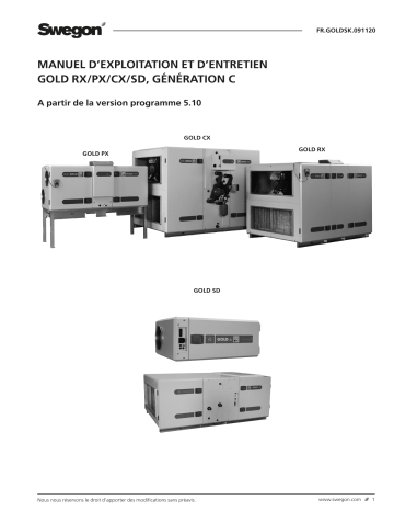 Swegon GOLD RX/PX/CX/SD Mode d'emploi | Fixfr