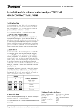 Swegon TBLZ-2-47 Minuterie électronique Mode d'emploi