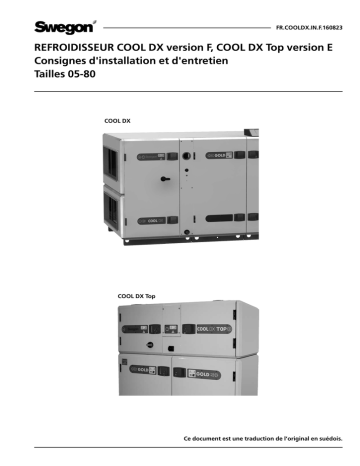 Swegon COOL DX/COOL DX Top Cooling unit Mode d'emploi | Fixfr