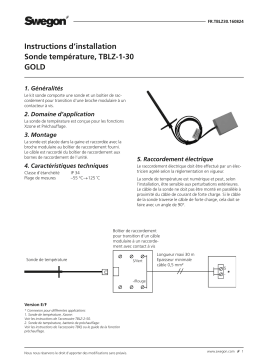 Swegon TBLZ-1-30 Sonde de température Mode d'emploi