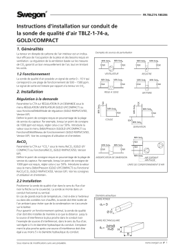 Swegon TBLZ-1-74 Sonde de qualité d'air Mode d'emploi