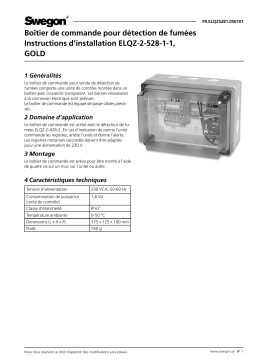 Swegon ELQZ-2-528-1 Control cubicle Mode d'emploi