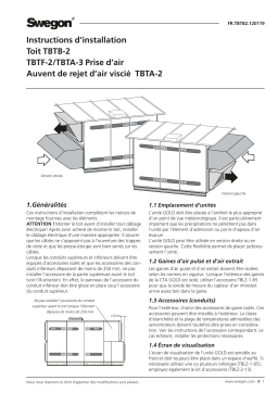 Swegon TBTB-2 Toiture Mode d'emploi