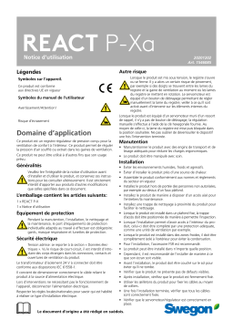 Swegon REACT P-Xa Mode d'emploi