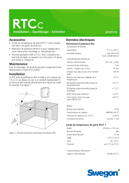 Swegon RTCc Mode d'emploi