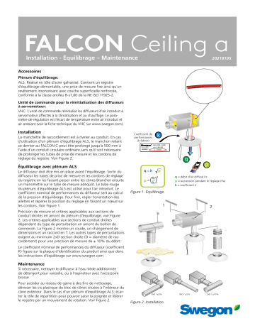 Swegon FALCON Ceiling a Mode d'emploi | Fixfr