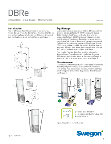 Swegon DBRe Mode d'emploi | Fixfr