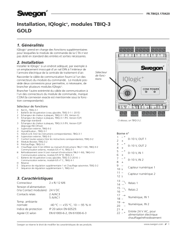 Swegon TBIQ-3 IQlogic+ module Mode d'emploi | Fixfr