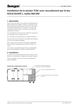 Swegon TCBC Section Mode d'emploi