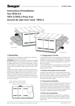 Swegon TBTB-3/4 Mode d'emploi