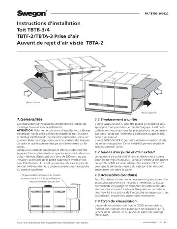 Swegon TBTB-3/4 Mode d'emploi | Fixfr