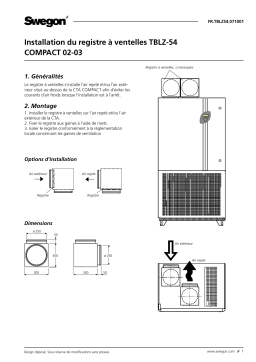 Swegon TBLZ-54 Registre à ventelles Mode d'emploi