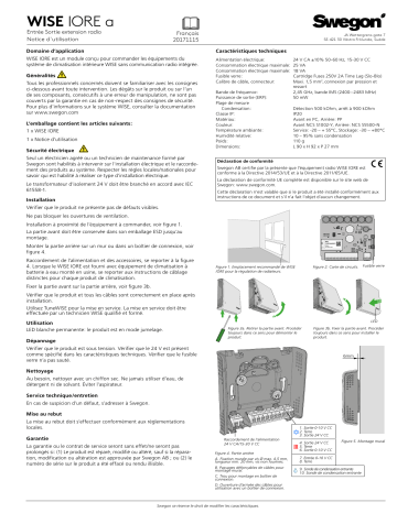 Swegon WISE IOREa Mode d'emploi | Fixfr