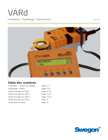 Swegon VARd Mode d'emploi | Fixfr