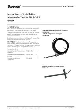 Swegon TBLZ-1-83 Mesure d’efficacité Mode d'emploi